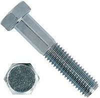 Болт шестигранный М5х50 мм DIN 931, класс прочности 5.8, оцинкованная сталь Болт шестигранный М5х50 мм DIN 931, класс прочности 5.8, оцинкованная сталь